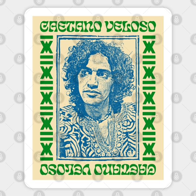 Caetano Veloso \/\/\/ Retro Original Fan Art Design Sticker by DankFutura